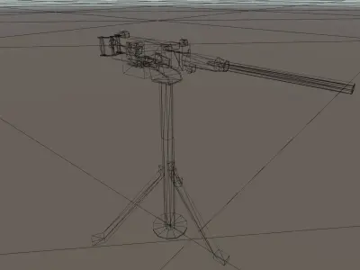 Browning M2 50 Low-poly 3D model