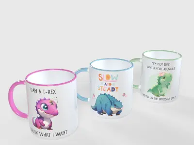 Mug - Dinosaur - 3D Model Low-poly 3D model