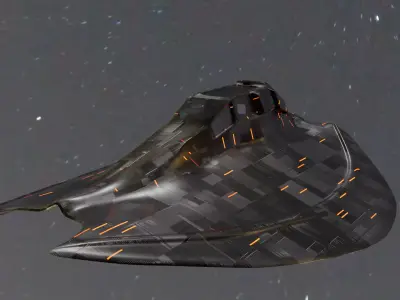 Aircraft Commercial Spaceship Cockpit Game ready Low-poly 3D model