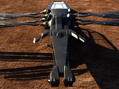 Atreides Ornithopter DUNE aircraft Low-poly 3D model