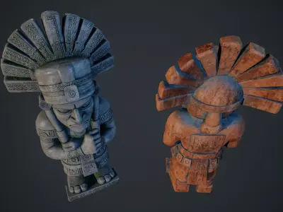 Aztec Statue 05 PBR Low-poly 3D model