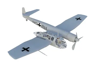 Blohm Voss BV 141 German WW2 Aircraft Low-poly 3D model