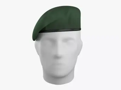 Commando Beret PBR Low-poly 3D model