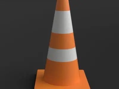 Orange Construction Cone Free 3D model