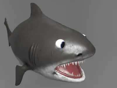 Stylized Cutesy Shark Low-poly 3D model