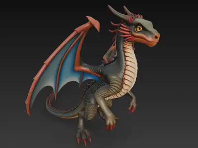 Dragon Realistic 3D Model Basic - Low Poly Realistic Low-poly 3D model