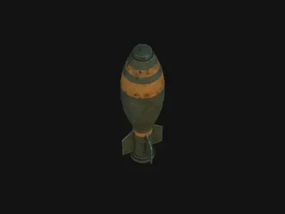 Torpedo old bomb Low-poly 3D model