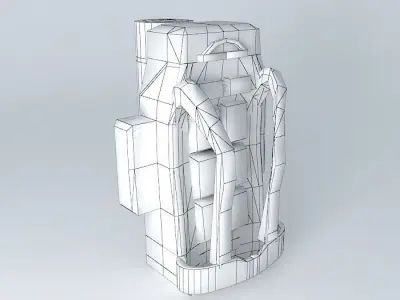 Backpack plastic container 3D model