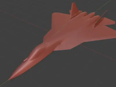 SU-57 fighter medium poly around 20k poly aka faces 3D model