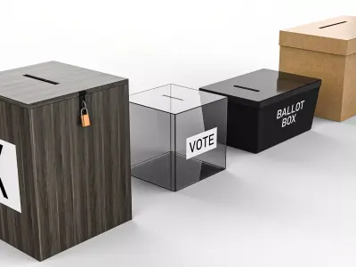 Vote Box Pack Low-poly 3D model