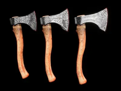 Viking Axe Pack-1 Low-poly 3D model