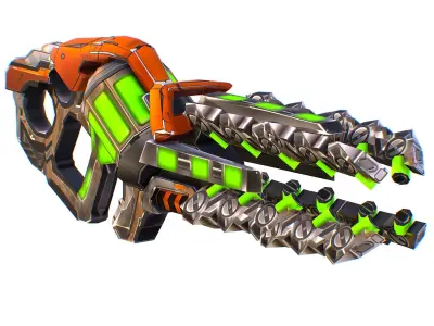 LowPoly Sci Fi Assault Heavy Machine Gun Low-poly 3D model