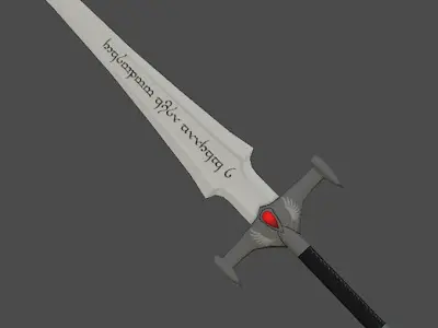 Low poly sword game model Low-poly 3D model