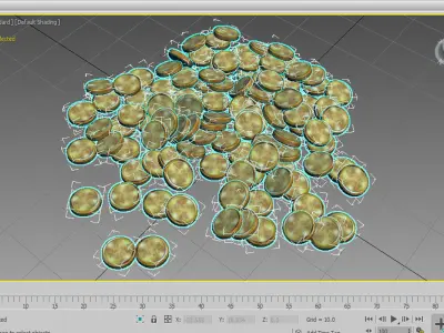 Golden work group Free low-poly 3D model