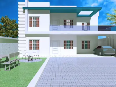 TWO STORY COMMERCIAL BUILDING MODEL 3D model Free 3D model