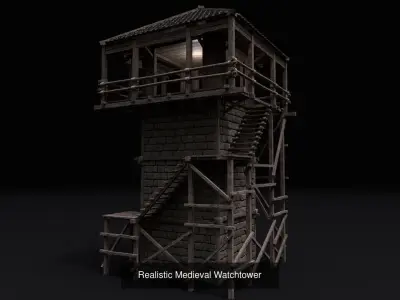 Realistic Medieval Watchtower Pack 3D Model Collection