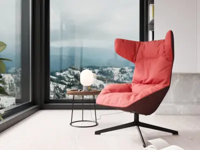  Replica Moroso Bravata For A Walk Armchair Model, Red 