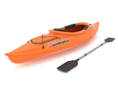 Sport Boat With Paddle 3D model