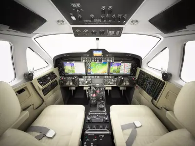 Beechcraft King Air c90gtx interior 3D model