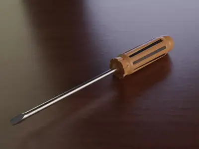 Simple Fat-blade Screwdriver Free 3D model