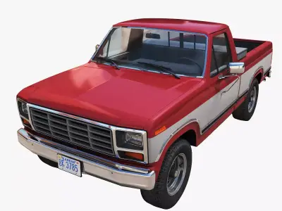 Pickup truck Low-poly 3D model