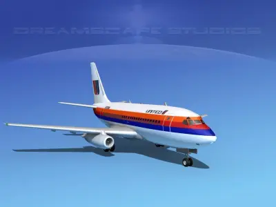 Boeing 737-100 United 1 3D model