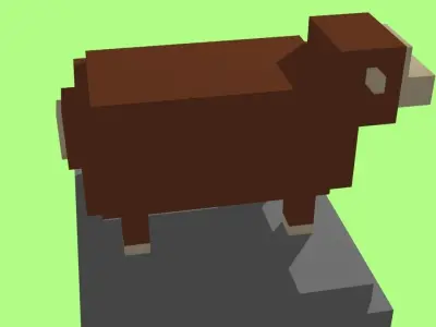 VOXEL SHEEP - MODEL 14 Low-poly 3D model