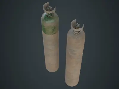 Gas Cylinder 2D Low-poly 3D model