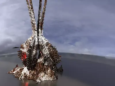 Winter Dragon claw Mountain 3D model