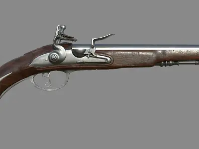 Weapon - Flemish Flintlock Pistol Low-poly 3D model