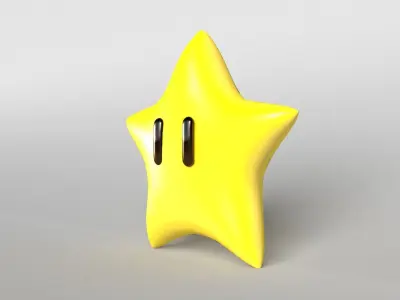 Mario Star v1 001 Free low-poly 3D model