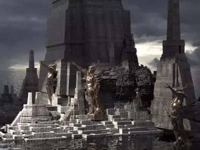 Aztec Ritual Mazes Hidden Temple dungeon Kit bash 3D model