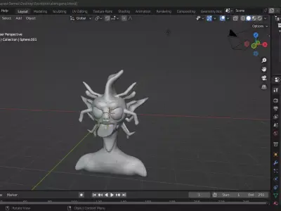 Sculping Alien 3D model