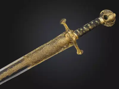 Chinese ancient dynasty sword 3D model Low-poly 3D model