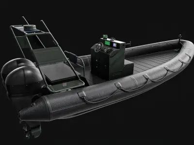 Military Boat Low-poly 3D model