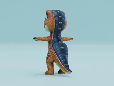 Dinosaur Character T-Pose Free low-poly 3D model