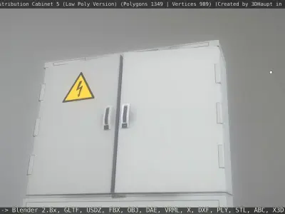 Animated Cable Distribution Cabinet 5 Low-poly 3D model