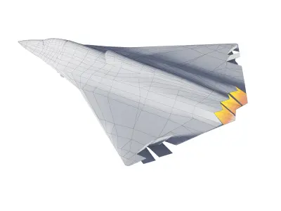 military aircraft Low-poly 3D model