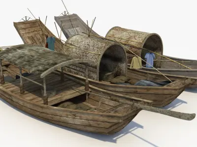 Chinese Boat Collection 3D model