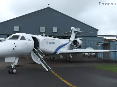 CAEW Airborne Early Warning Aircraft Rigged 3D model