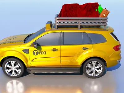 High-Poly 3D Taxi Model - Detailed for Professionals 3D model