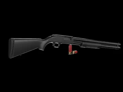 Shotgun Mossberg 590 9 shot Low-poly 3D model
