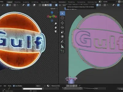  VINTAGE GULF GASOLINE SERVICE POST 3D model