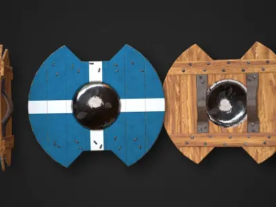 Round Shield05 Low-poly 3D model