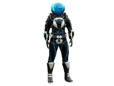 CYBER ASTRONAUT-Z  Rigged for Unreal Engine - Unity - MIXAMO 3D model