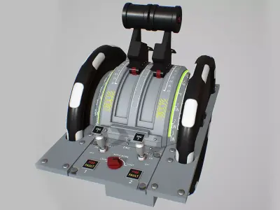 Throttle Quadrant Low-poly 3D model