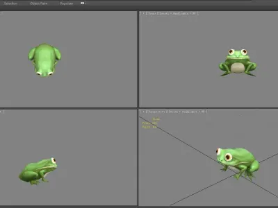 Cartoon field frog Low-poly 3D model