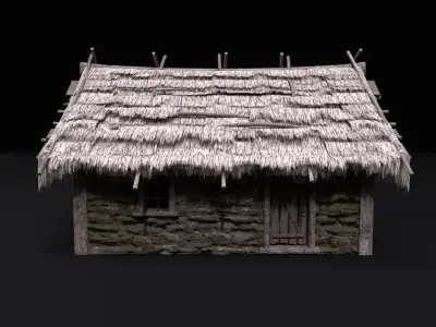 Realistic Medieval House Low-poly 3D model