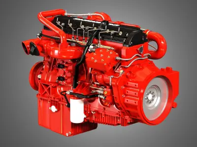  X12 Heavy Duty Truck Engine - 6 Cylinder Diesel Engine 3D model