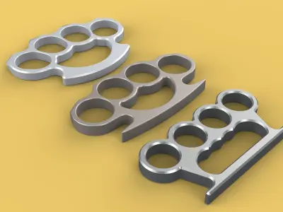 HAND BRASS KNUCKLES KNUCKLE DUSTER SELF DEFENSE FIST LOAD GRIP 3D model